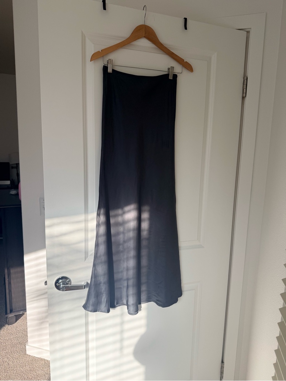 wild fable Black Satin Maxi Skirt